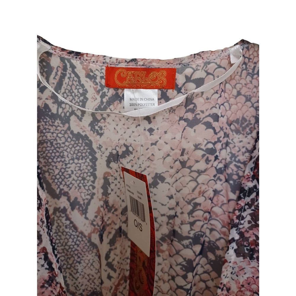 Carlos Santana Kimono Sheer Long with Tie Color Blush Size OS - Picture 2 of 3